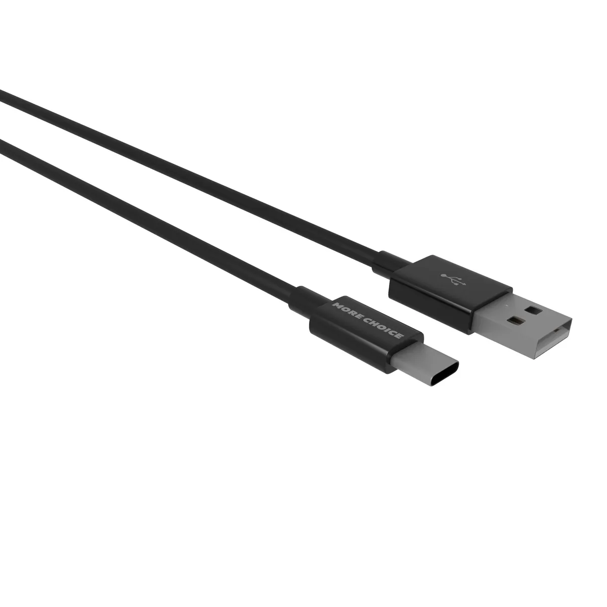 

Кабель USB-USB Type-C, плоский, 1м, черный MORE CHOICE (K24a)