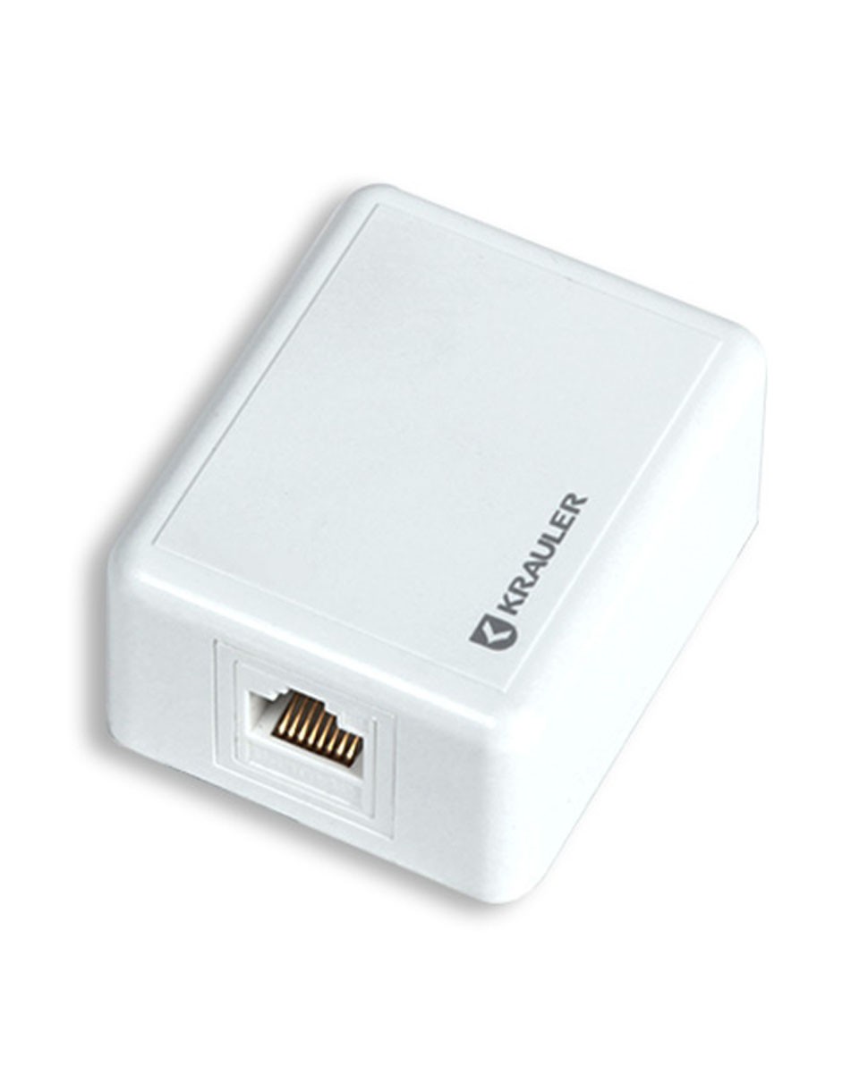

Розетка RJ-45 открытый монтаж категория 5e, белый, KRAULER (KR-WOC5-KST-U1), 0