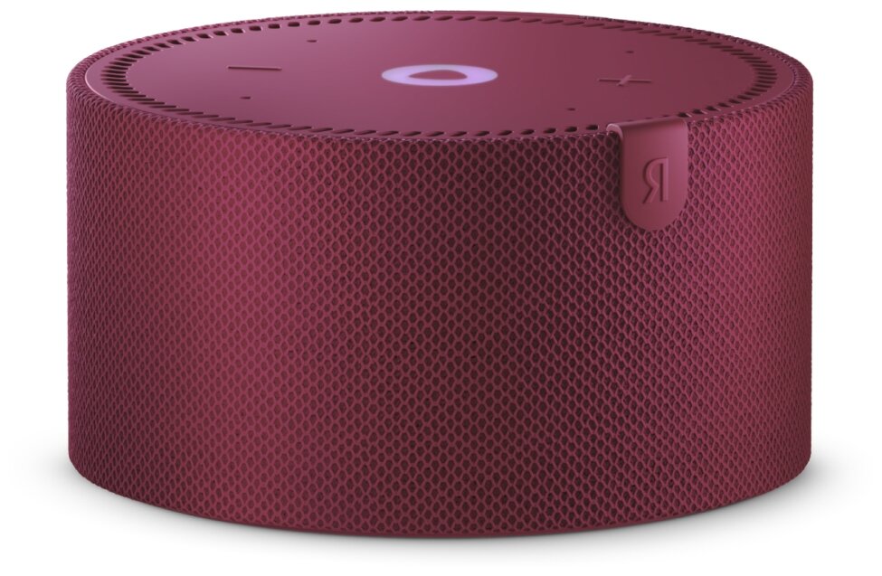 Умная колонка Яндекс Новая Станция Мини (без часов), 10 Вт, Алиса, WiFi, Bluetooth, красный гранат (YNDX-00021R)