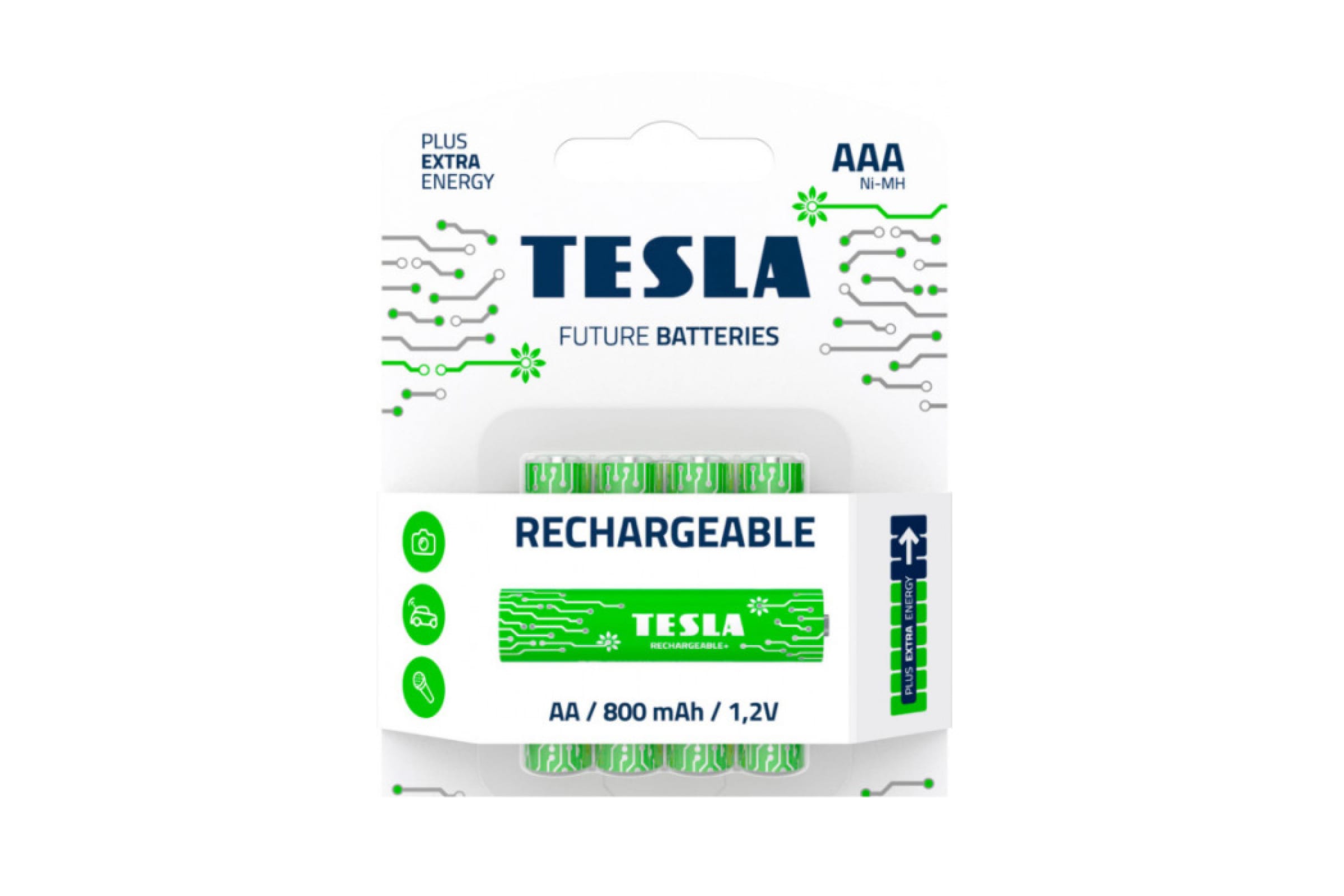 

Аккумулятор TESLA Rechargeable АAA+, AAA, 1.2V 800mAh, 4шт. (8594183392295), АAA+
