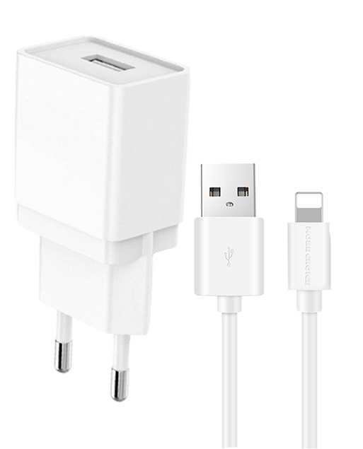 

Сетевое зарядное устройство More Choice NC33i , 1USB, 1A, белый, Lightning 8pin, NC33i
