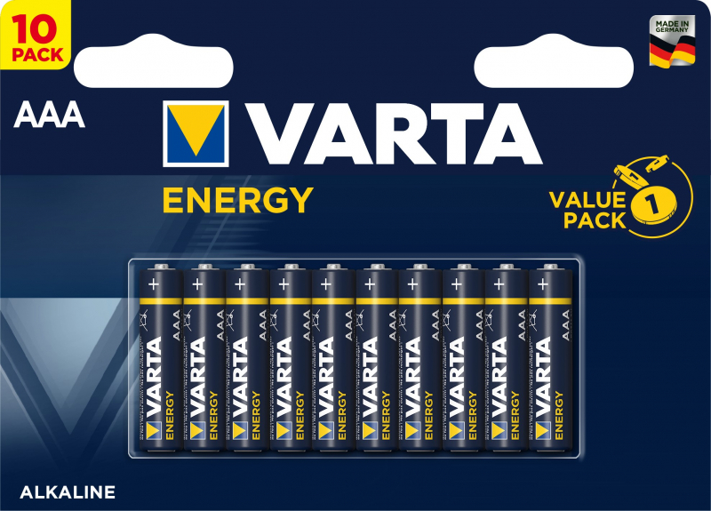 

Батарейка Varta Energy, AAA (LR03/24А), 1.5V, 10 шт. (04103229491)