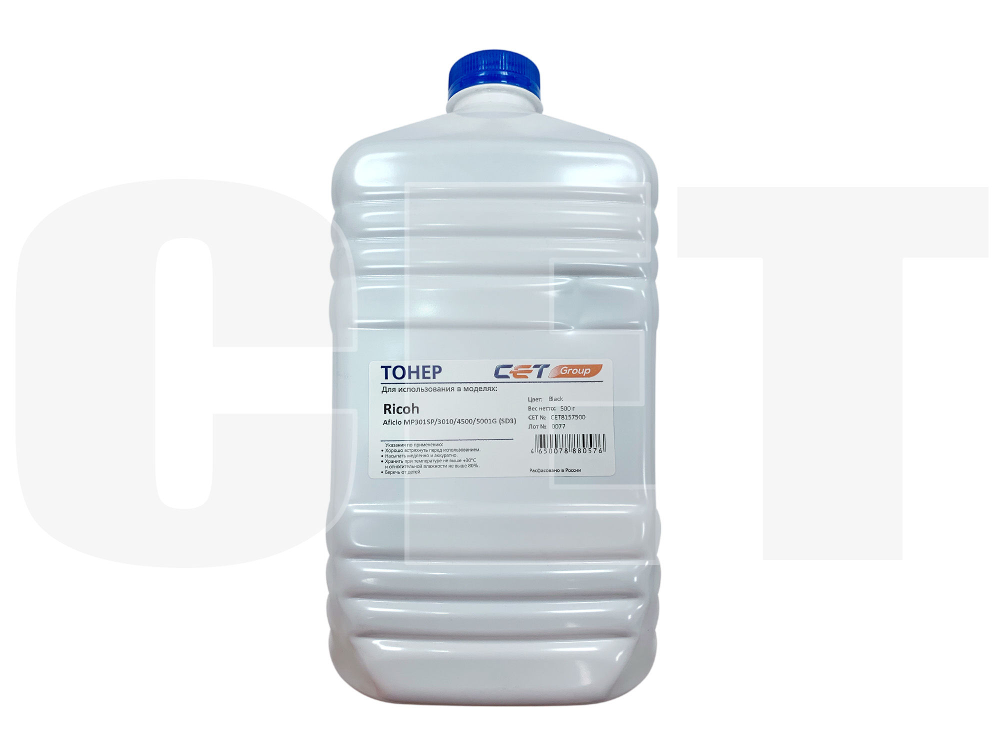 Тонер CET SD3, бутыль 500 г, черный