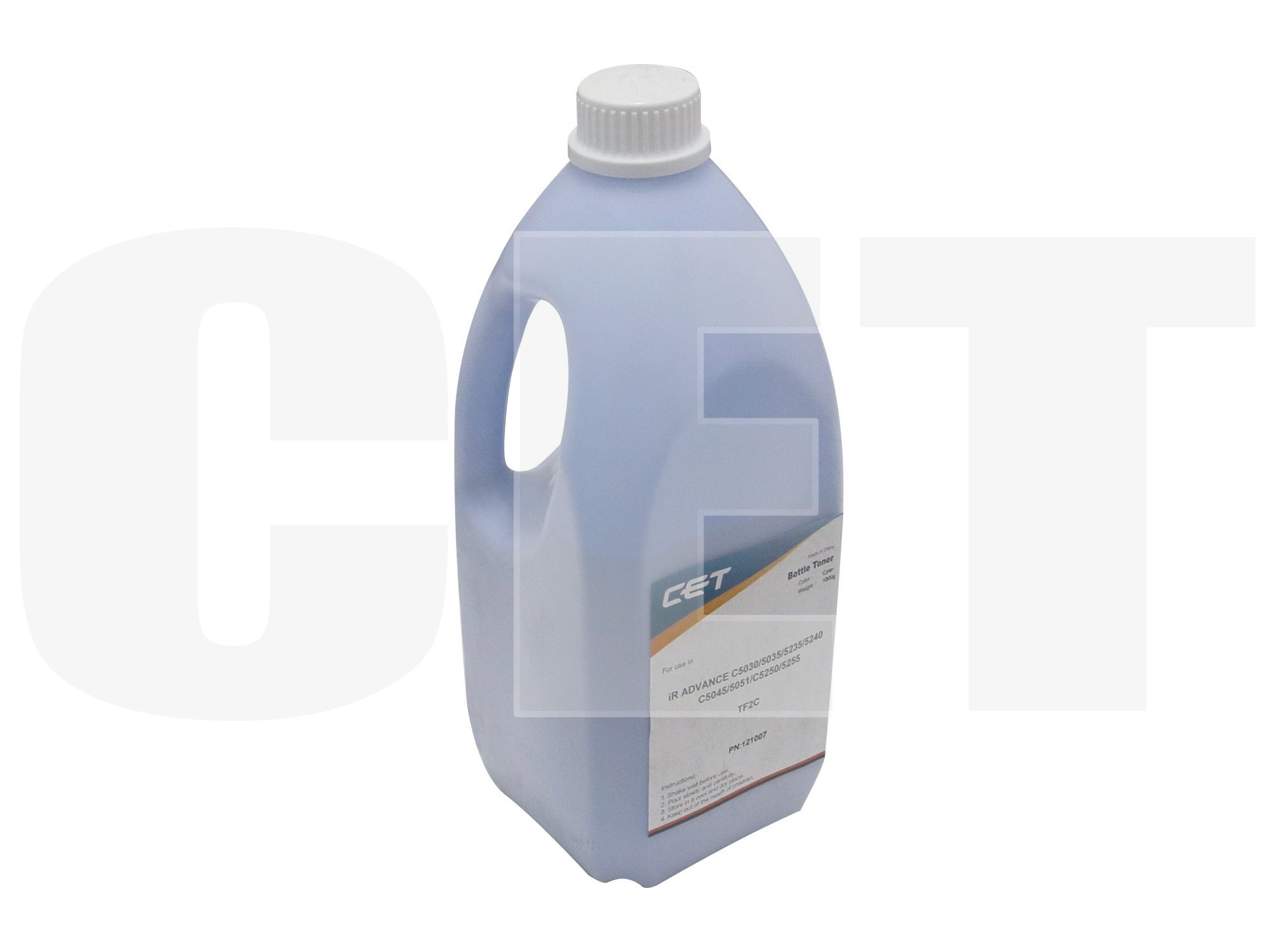 

Тонер CET TF2-C, бутыль 1 кг, голубой, совместимый для Canon iRC1335iF, iRC1325iF, iR ADVANCE C5255, iR ADVANCE C5250, iR ADVANCE C5240, iR ADVANCE C5235, iR ADVANCE C5051, iR ADVANCE C5045, iR ADVANCE C5035, iR ADVANCE C5030 (CET121007), TF2-C