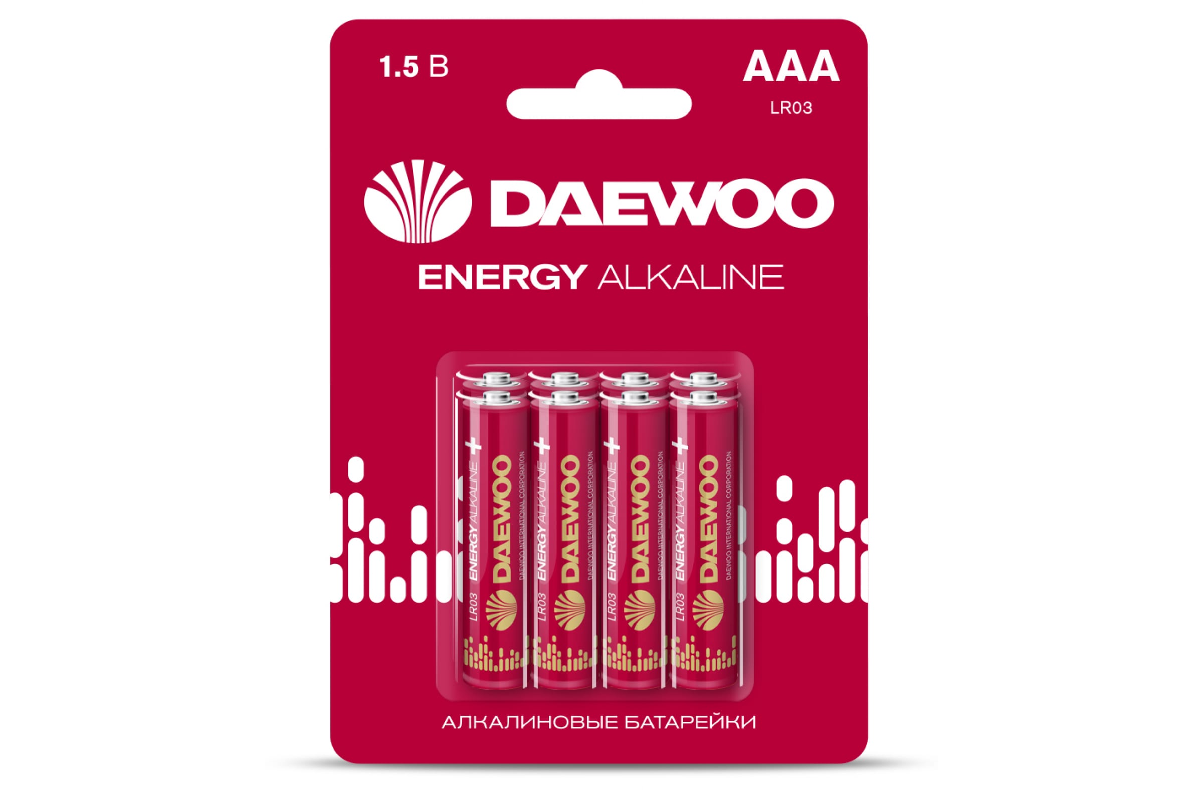 

Батарея Daewoo Energy, AAA (LR03/24А), 1.5V, 8шт. (17371284)