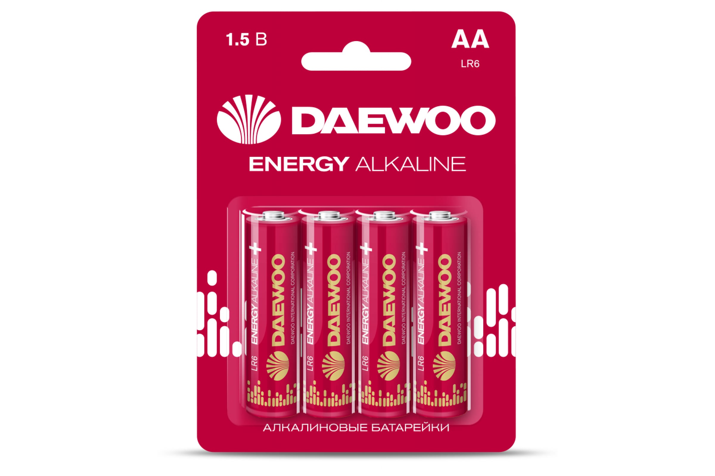Батарея Daewoo Energy, AA (LR06/15А), 1.5V, 4шт. (17371578)