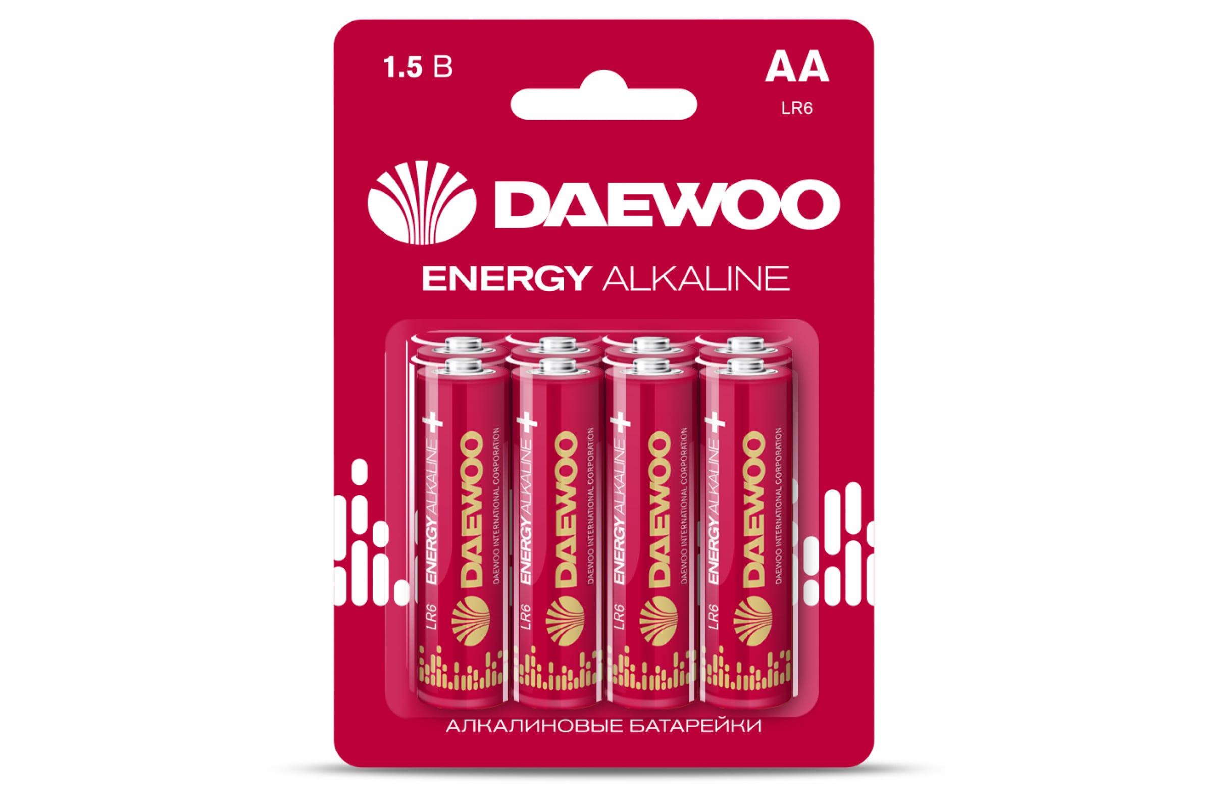 

Батарея Daewoo Energy, AA (LR06/15А), 1.5V, 8шт. (17371524)