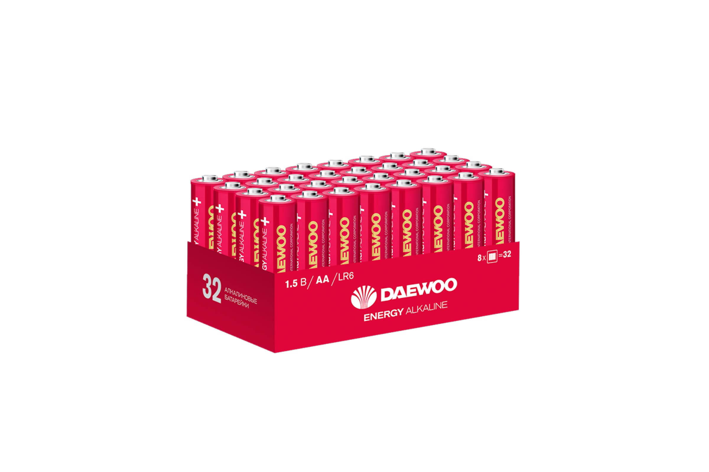 

Батарея Daewoo Energy, AA (LR06/15А), 1.5V, 32шт. (17403726)