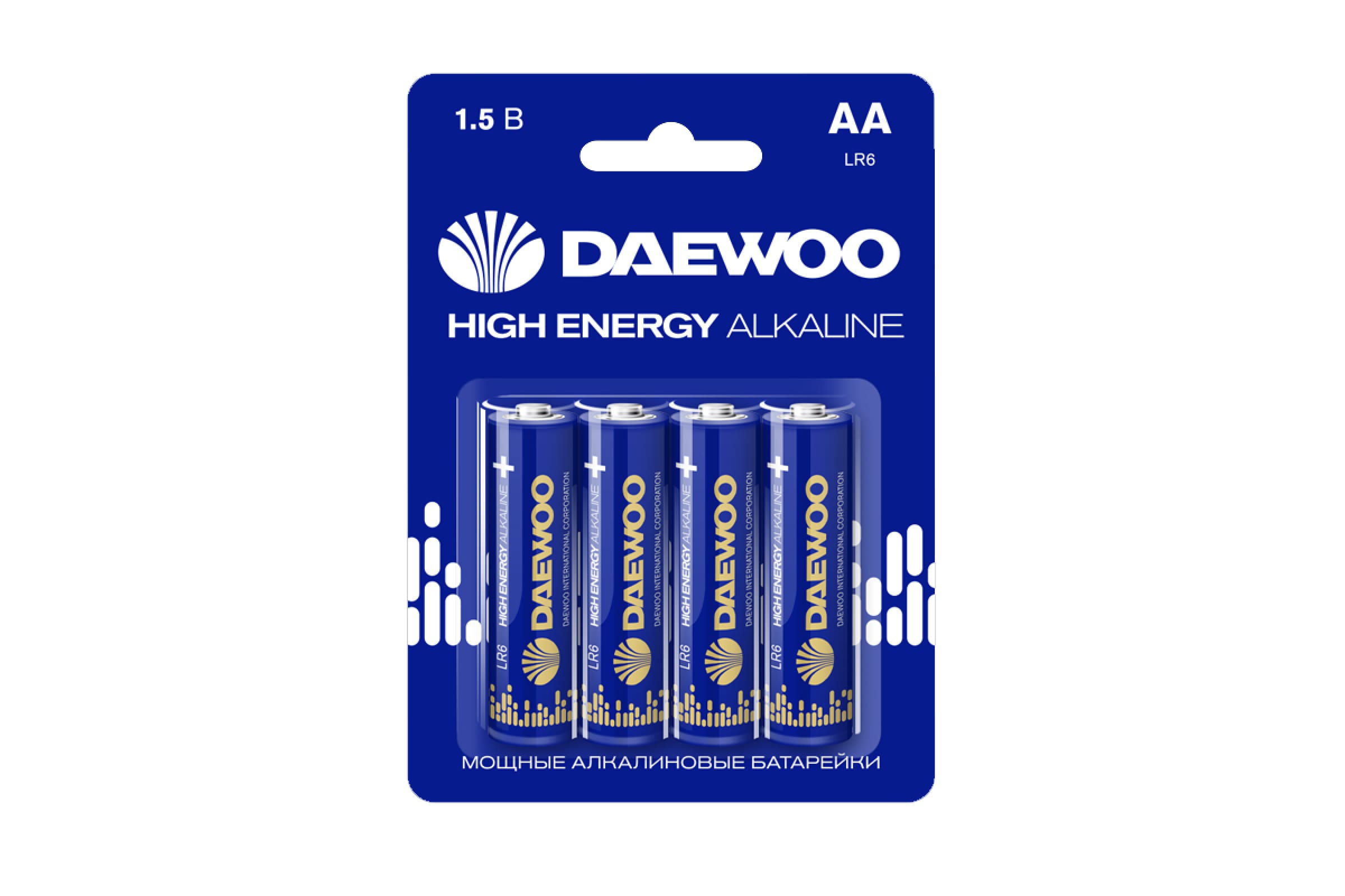Батарея Daewoo High Energy, AA (LR06/15А), 1.5V, 4шт. (17371680)