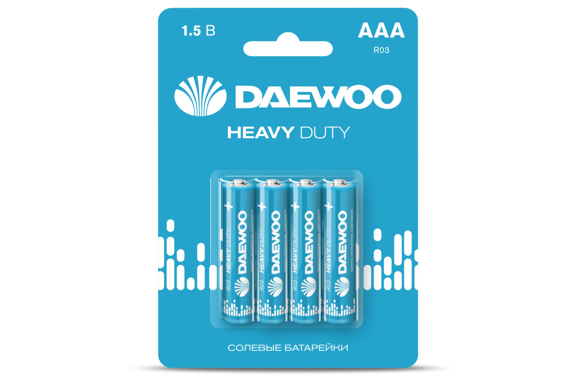 

Батарея Daewoo Heavy Duty, AAA (LR03/24А), 1.5V, 4шт. (17371338)
