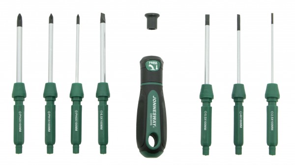 

Отвертка PH, SL 2.5, 4, 5.5, 6.5/0, 1, 2x100мм, CrMoV, магнитный наконечник, Jonnesway ANTI-SLIP GRIP DB0309S (46363), DB0309S