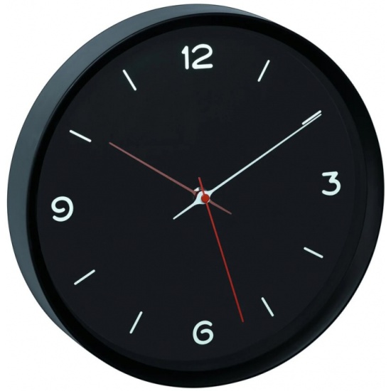Настенные часы TFA 60.3056.01, от батарейки, черная (60.3056.01)
