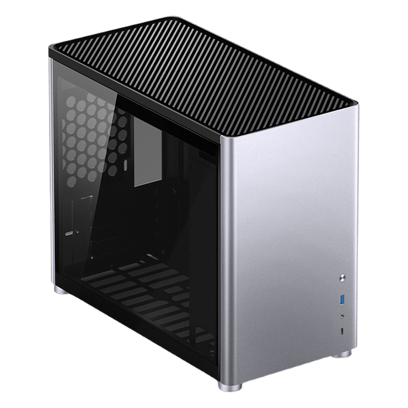 Корпус JONSBO D30, mATX, Mini-Tower, USB 3.2, USB Type-C, серебристый, без БП