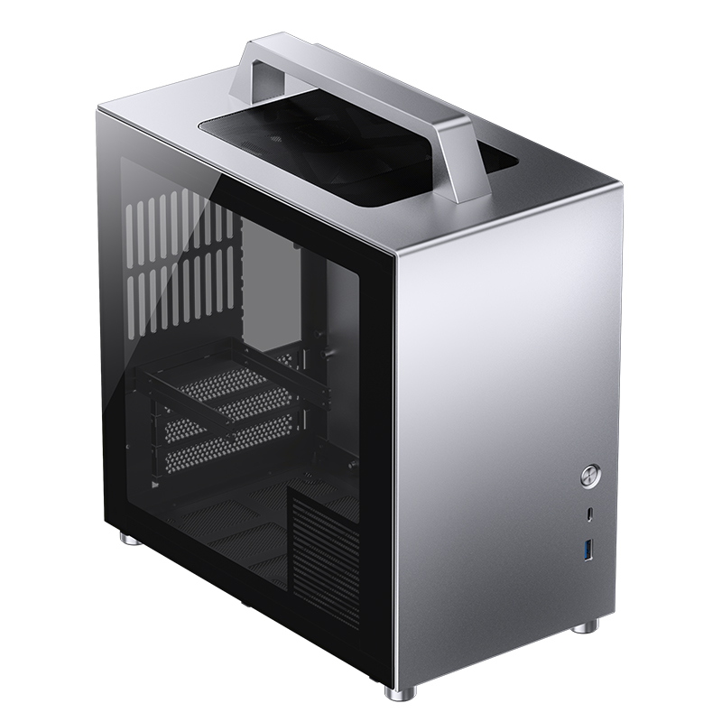 Корпус JONSBO T8 PLUS, Mini-Tower, без БП, серебристый