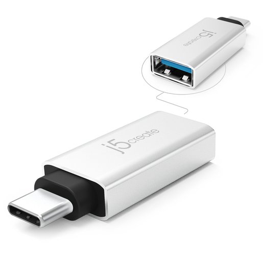 

Переходник (адаптер) USB Type-C-USB, OTG, 1.5A, серебристый j5create JUCX15 (JUCX15), JUCX15