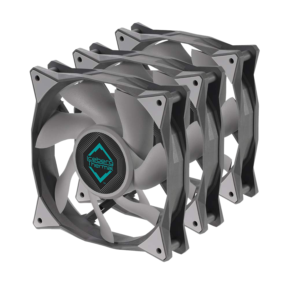 

Набор из 3 вентиляторов Iceberg Thermal IceGALE Xtra 120 Gray (3-pack), 120мм, 3000rpm, 44 дБ, 4-pin, 3шт (ICEGALE12X-B3A), IceGALE Xtra 120 Gray (3-pack)