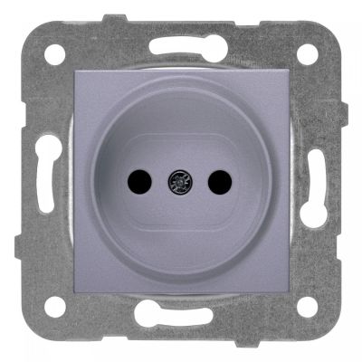 

Розетка Panasonic Karre Plus & Arkedia Slim, скрытый монтаж, однопостовая/модулей: 1, 16A, механизм без рамки и накладки, IP20, серебро (WKTT02012SL-RU), 0