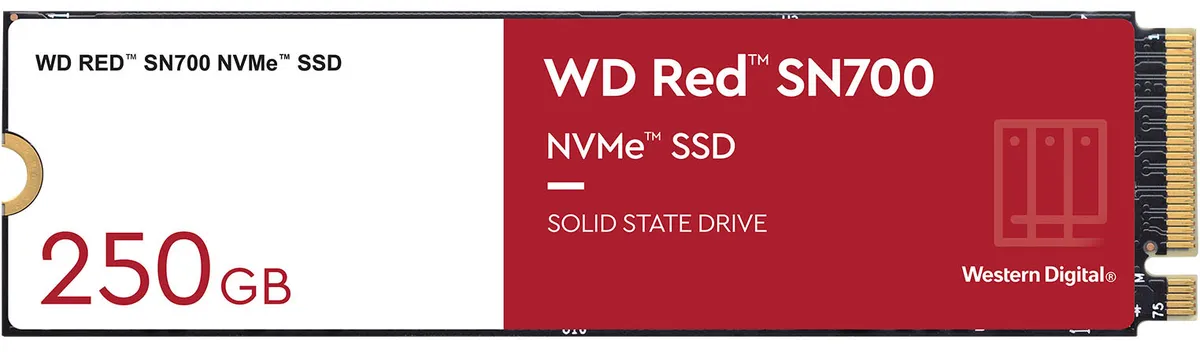 Твердотельный накопитель (SSD) Western Digital 250Gb WD Red SN700 NVMe, 2280, M.2, NVMe (WDS250G1R0C) - фото 1