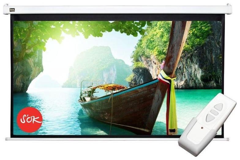 

Экран для проектора рулонный S'OK Motoscreen 332x186FG-ED90, настенно-потолочный моторизированный, 150" 16:9 0 FiberGlass Matte White, ПДУ (SCPSM-332x186FG-ED90), 332x186FG-ED90