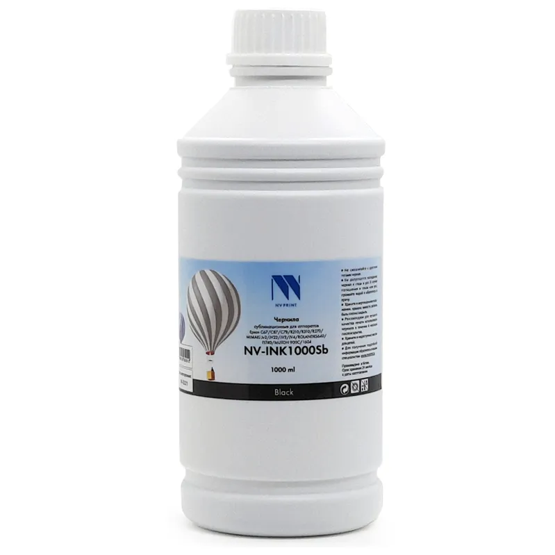 

Чернила NV-Print NV-INK1000, 1 л, черный, совместимые, сублимационные для Epson/Mimaki/Roland/Mutoh EPSON C67/ C87/ C78/ R210/ R310/ R270/ MIMAKI JV2/ JV22/ JV2/ JV4/ ROLAND RS640/ FJ740/ MUTOH 900C/ 1604 / DX5 (NV-INK1000BkSb), NV-INK1000
