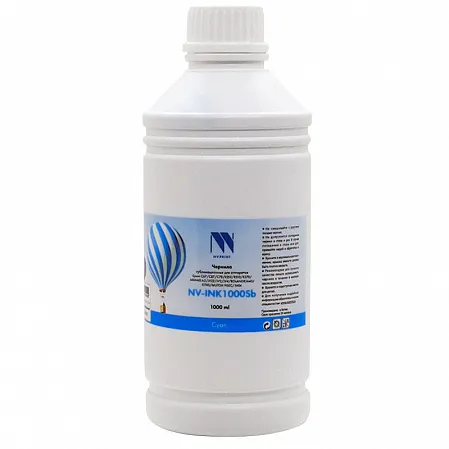 Чернила NV-Print NV-INK1000, 1 л, голубой, совместимые, сублимационные для Epson/Mimaki/Roland/Mutoh EPSON C67/ C87/ C78/ R210/ R310/ R270/ MIMAKI JV2/ JV22/ JV2/ JV4/ ROLAND RS640/ FJ740/ MUTOH 900C/ 1604 / DX5 (NV-INK1000CSb)