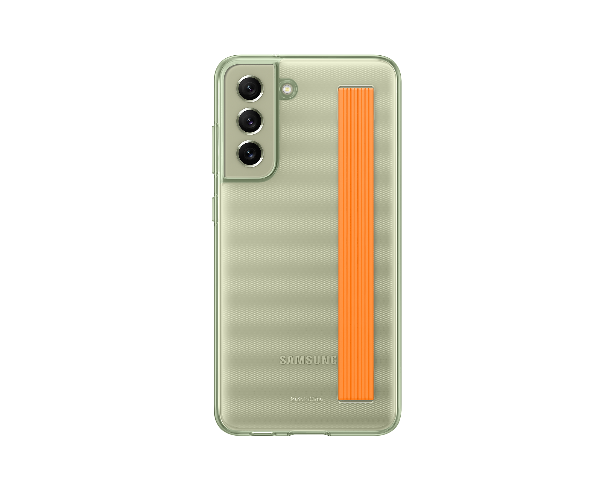 

Чехол-накладка Samsung Slim Strap Cover для смартфона Samsung Galaxy S21 FE, поликарбонат/полиуретан, оливковый (EF-XG990CMEGRU)