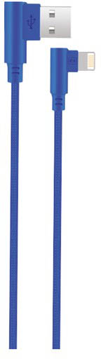 

Кабель Lightning 8-pin(m)-USB 2.0(Am), угловой, 2.1A, 1м, синий Exployd (EX-K-541), 0