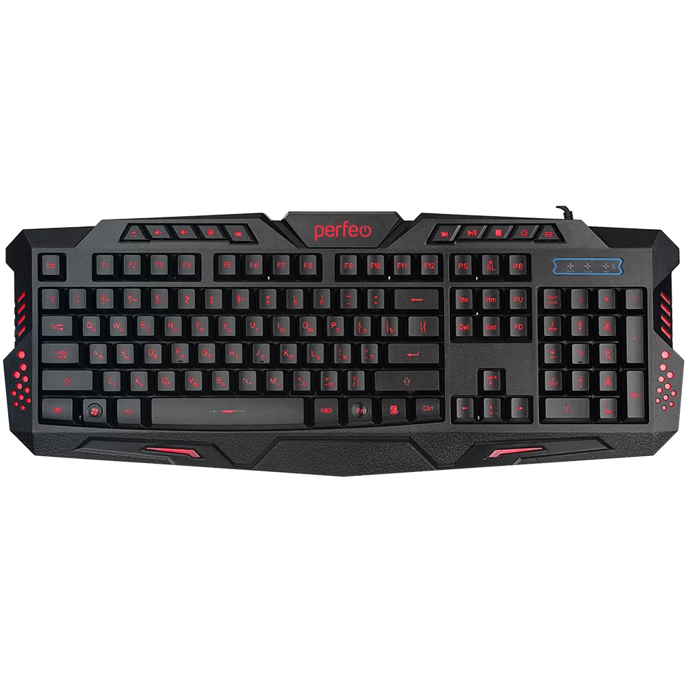 

Клавиатура проводная Perfeo SKIN, мембранная, подсветка, USB, черный (PF_B4893), SKIN