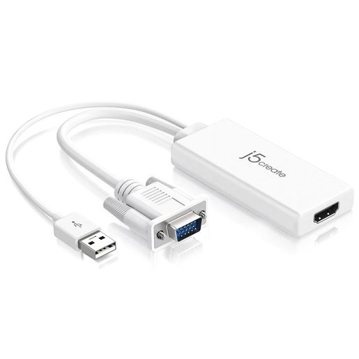 

Кабель-переходник (адаптер) VGA(15M)-HDMI(19F), белый j5create (JDA214)