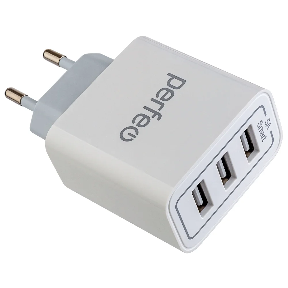 

Сетевое зарядное устройство Perfeo с тремя разъемами USB, 3USB, белый ( I4647), с тремя разъемами USB