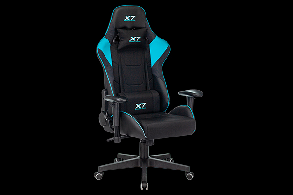 Кресло игровое A4TECH X7 GG-1100, черный/голубой