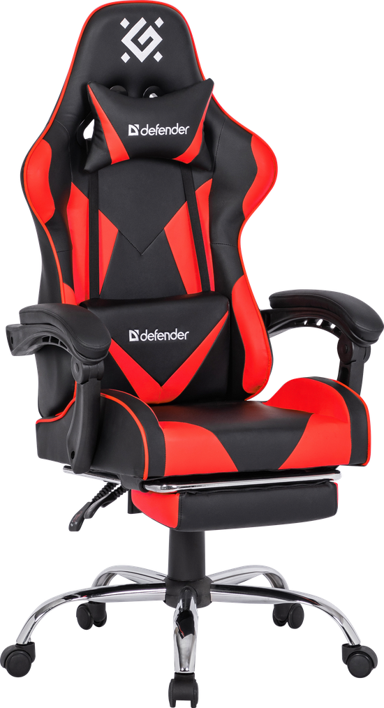 Кресло игровое Defender Pilot, черный/красный