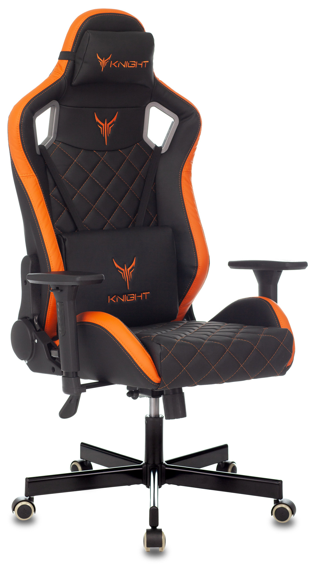 Кресло игровое Бюрократ Knight Outrider, черный/оранжевый