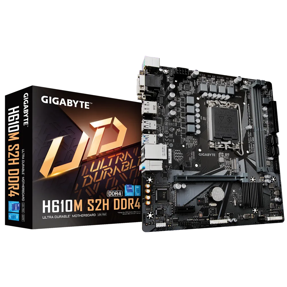 Материнская плата GIGABYTE H610M S2H DDR4, Socket1700, Intel H610, mATX