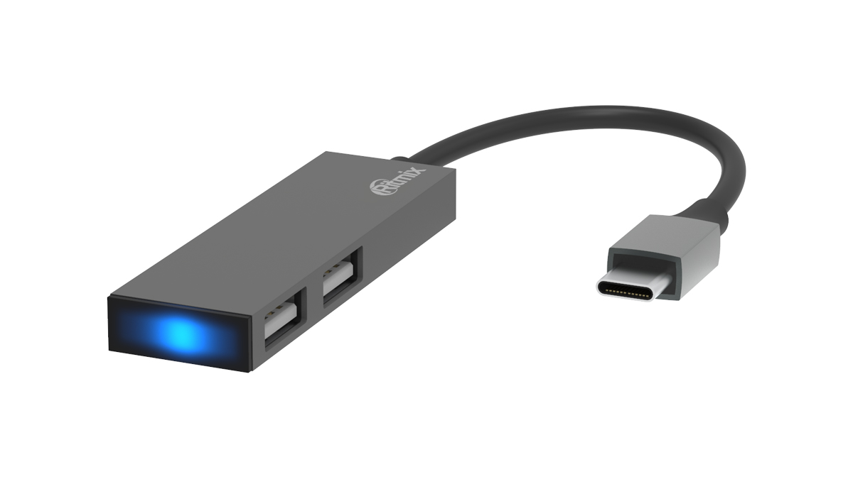 

Концентратор Ritmix CR-4201 Metal, 2xUSB 2.0, серый, CR-4201 Metal