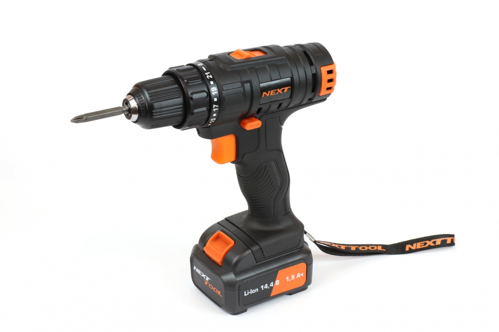 

Дрель-шуруповерт NEXTTOOL ACD-14,4BL, аккумуляторный, 26 Н·м, 1250 об/мин, 14.4V, 1.5 А·ч, Li-Ion, два акб, быстрозажимной патрон, кейс, 3.2кг (500005), ACD-14,4BL