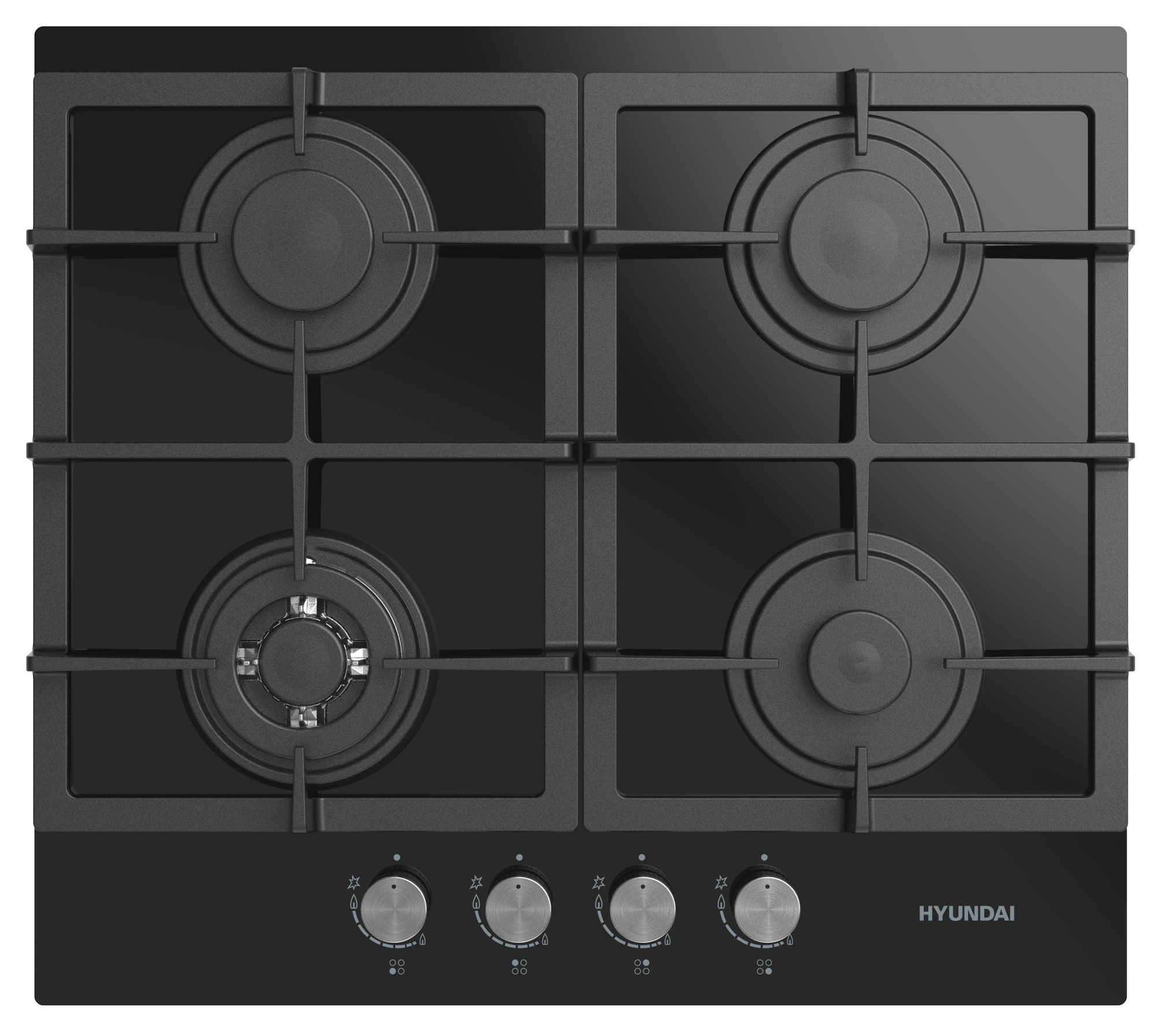 

Газовая варочная панель Hyundai HHG 6435 BG 4 конфорки, черный (HHG 6435 BG), Черная, HHG 6435 BG