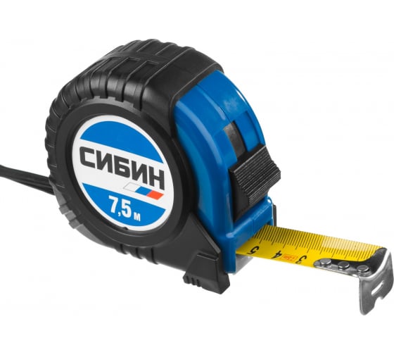

Рулетка 7.5м x 25мм, прорезиненный корпус, СИБИН (34019-08-25), 0