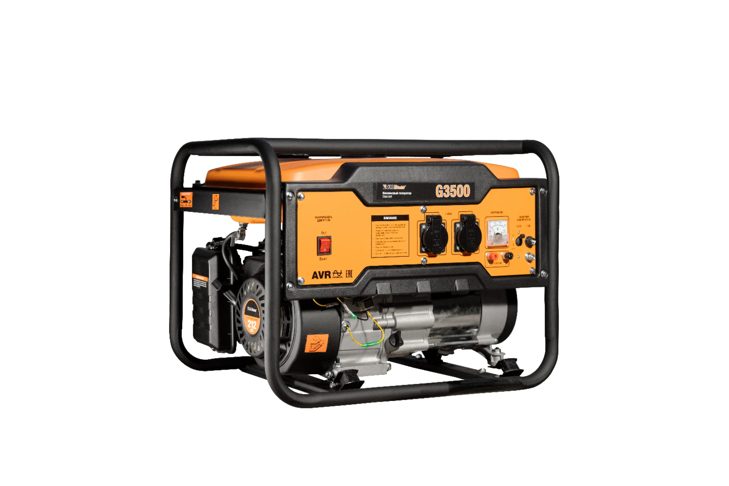 

Электрогенератор FoxWeld Standart G3500, однофазный, синхронный, бензиновый, 7 л.с., 3кВт, 2xEURO 16A (7239), Standart G3500