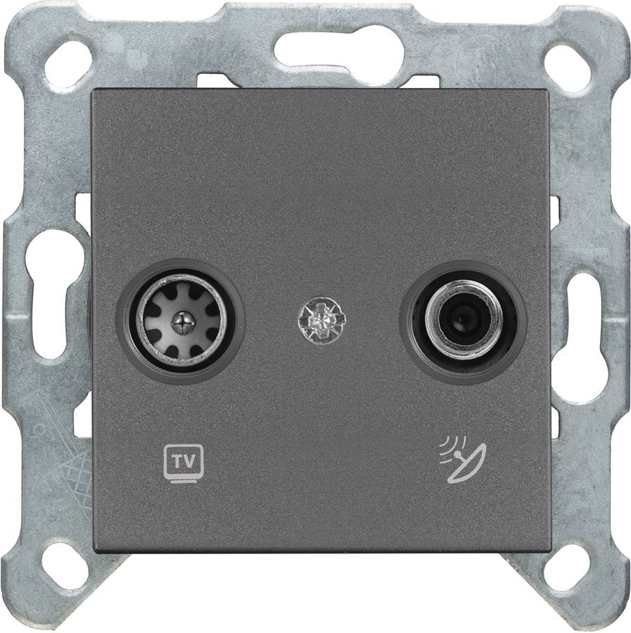 

Розетка 2xTV+SAT PANASONIC Karre Plus & Arkedia Slim, дымчатый, механизм без рамки (WKTT04602DG-RU)