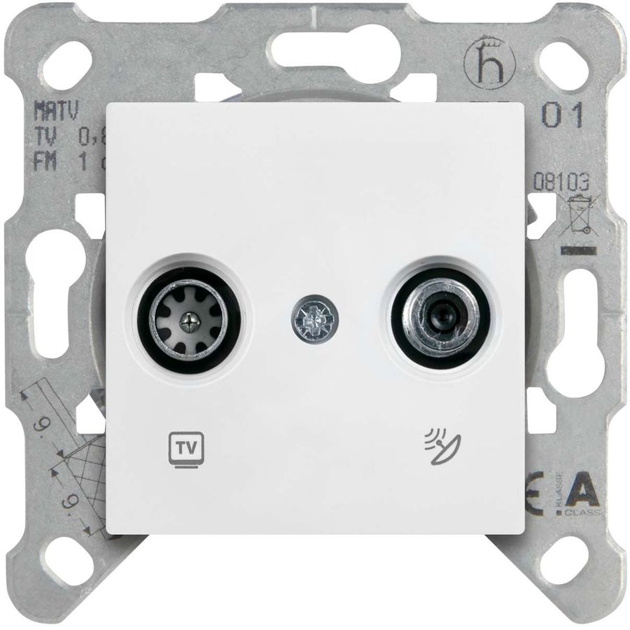 

Розетка 2xTV+SAT PANASONIC Karre Plus & Arkedia Slim, белый, механизм без рамки (WKTT04602WH-RU), 0