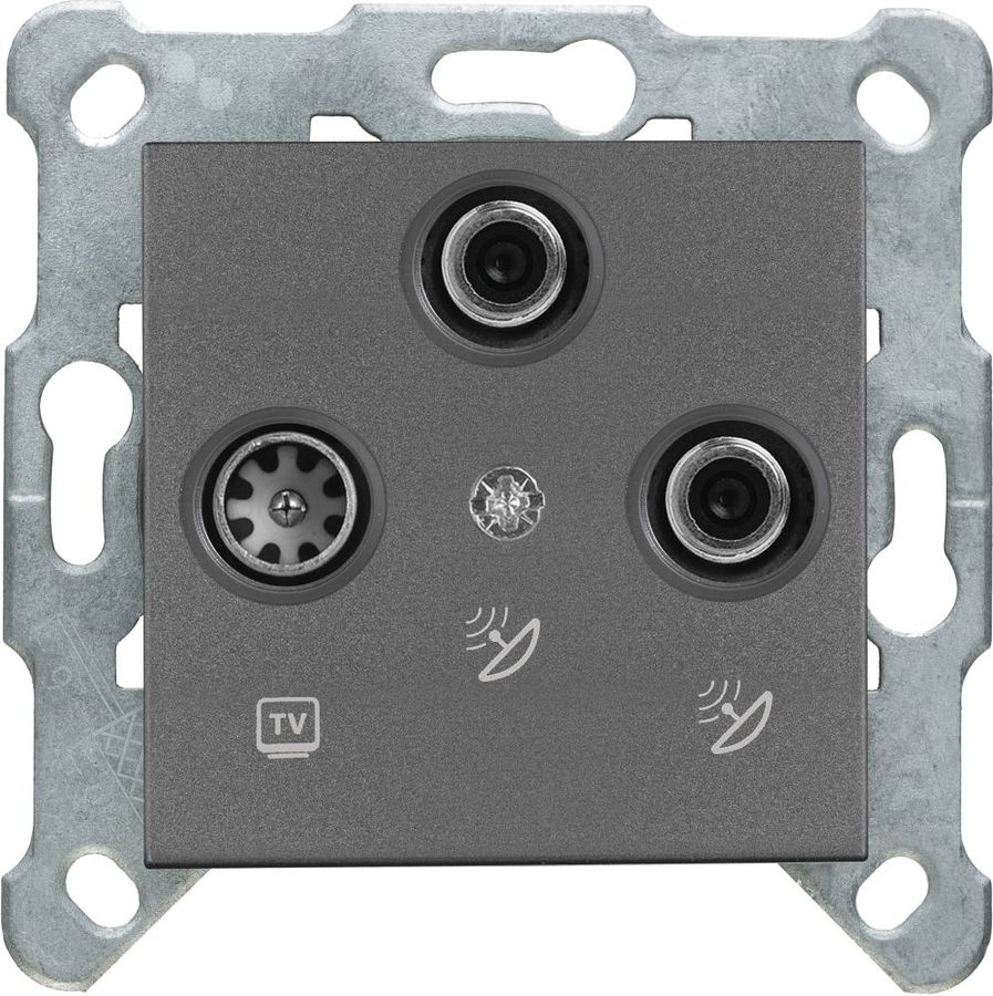 

Розетка 3xTV+SAT PANASONIC Karre Plus & Arkedia Slim, дымчатый, механизм без рамки (WKTT04662DG-RU)