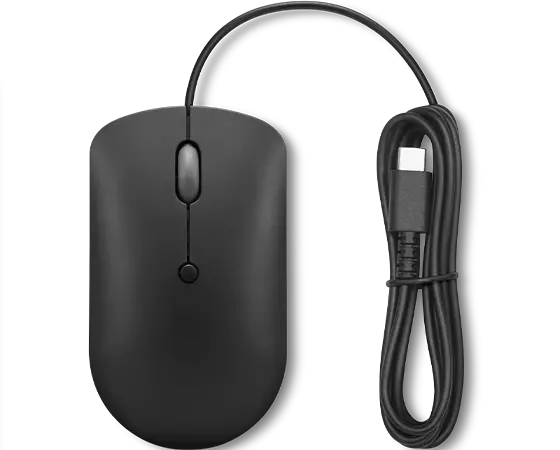 Мышь проводная Lenovo 400 USB-C Wired Compact, 2400dpi, оптическая светодиодная, USB Type-C, черный (GY51D20875)