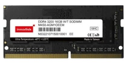 

Память DDR4 SODIMM 16Gb, 3200MHz, 1.2 В, InnoDisk, Ultra Temperature Industrial Memory (M4S0-AGM1OEEM), 16
