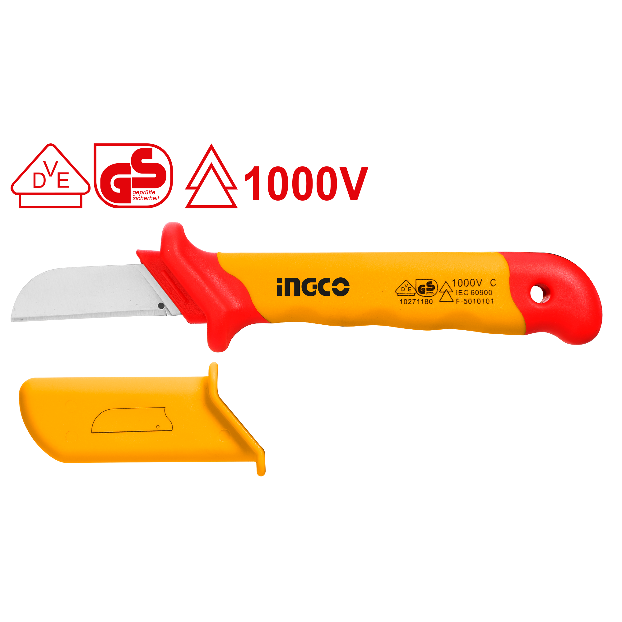 

Нож диэлектрический INGCO INDUSTRIAL HICK1801, Пригодится для разделки кабеля при выполнении электромонтажных операций под высоким напряжением., желтый (2640109890), HICK1801