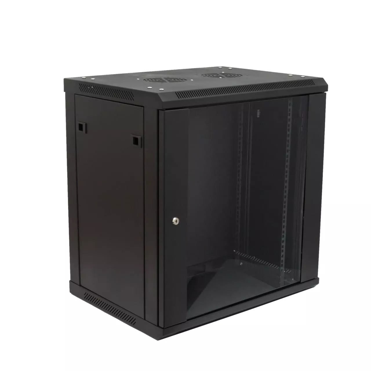 Шкаф телекоммуникационный настенный 12U 600x450 мм, стекло/металл, черный, разборный, SNR TWC (SNR-TWC-12-SF-R-B)