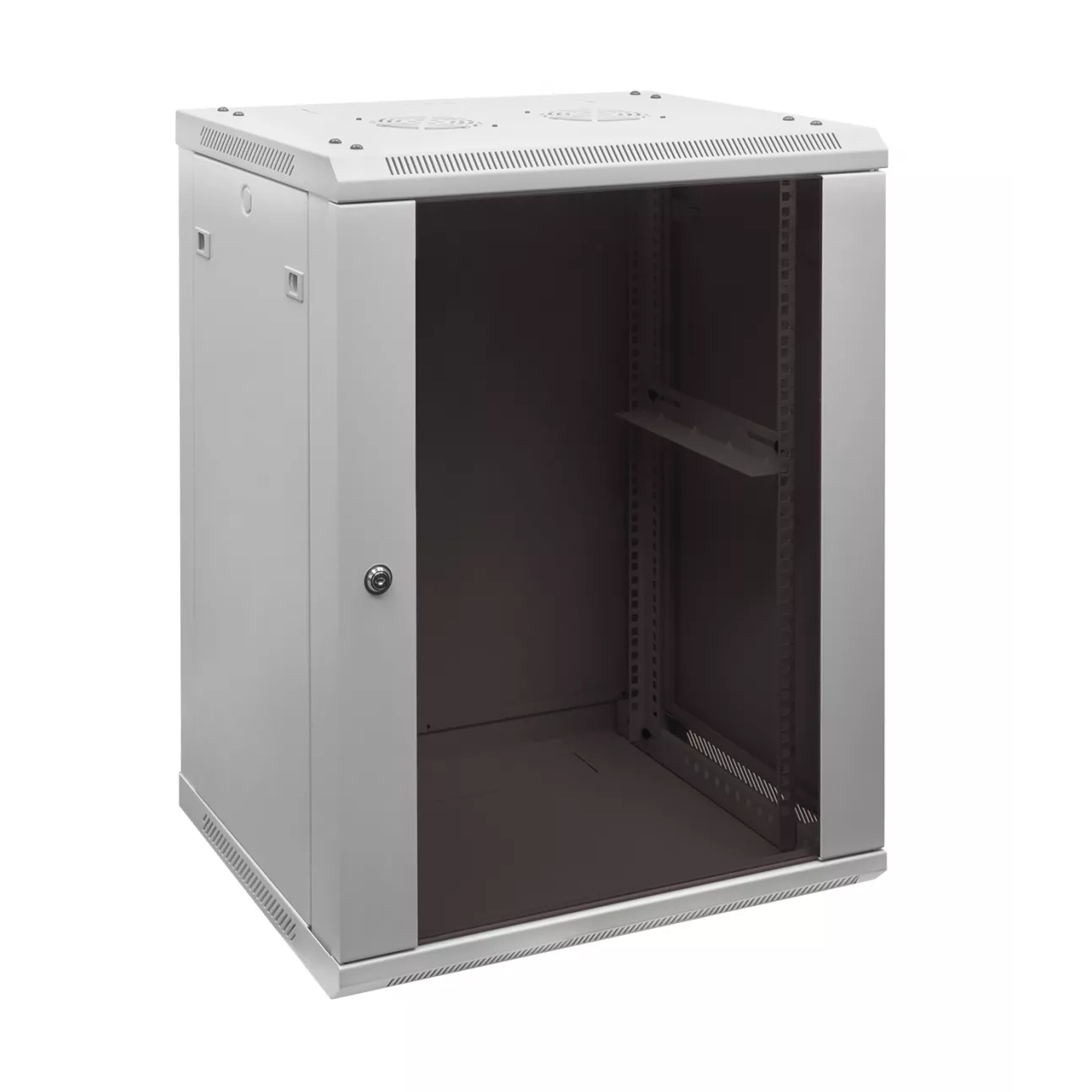 Шкаф телекоммуникационный настенный 18U 600x450 мм, стекло/металл, серый, разборный, SNR TWC (SNR-TWC-18-G)