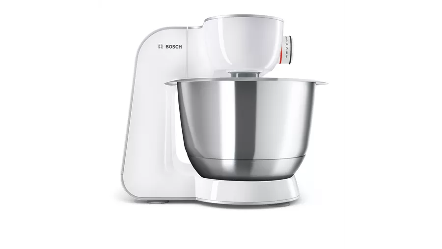 

Комбайн Bosch MUM5 MUM58243, 1 кВт, миксер, блендер, соковыжималка для цитрусовых, мультирезка, терка, белый/серый (MUM58243), MUM58243