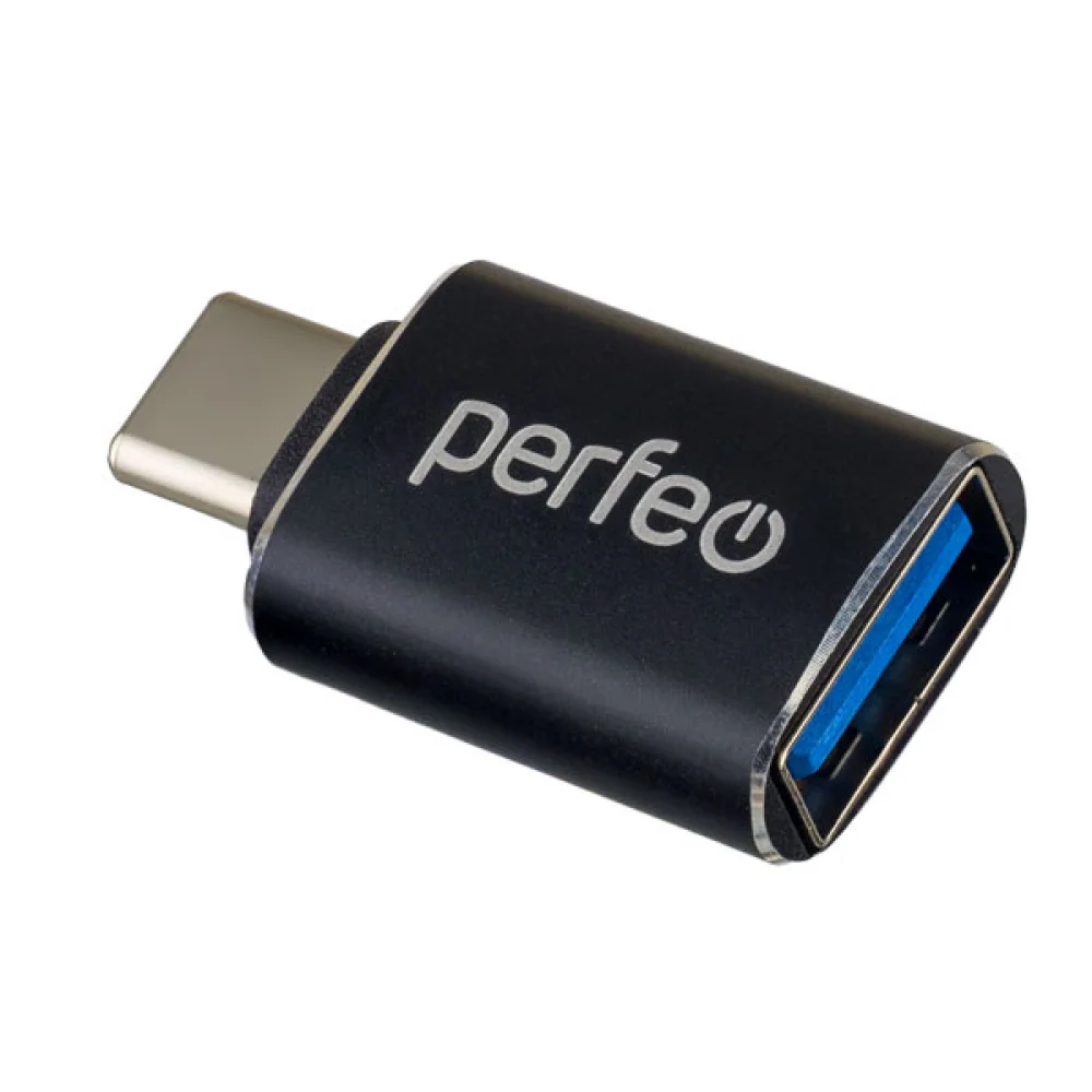 

Переходник (адаптер) USB-USB Type-C, OTG, черный PERFEO PF-VI-O009 Black (PF_C3006), PF-VI-O009 Black