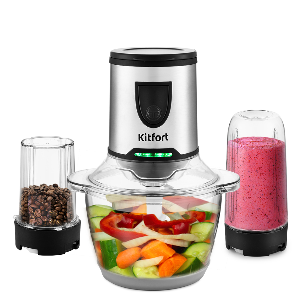 

Измельчитель Kitfort КТ-3010, 200Вт, блендер, мельничка, черный/серебристый (КТ-3010), КТ-3010